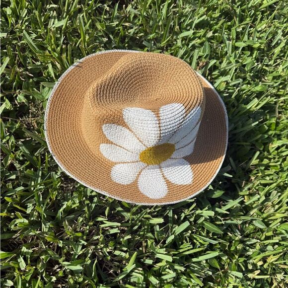 Hand Painted Fedora Lemon Print shay - Afjustable Size - BRAND NEW - Picture 1 of 3